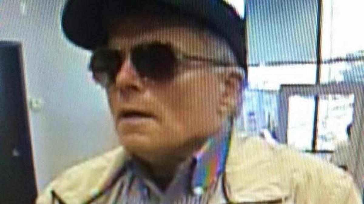 The man was described as a male in his 60s with white hair, a baseball cap, sunglasses, a striped button down shirt and light-colored jacket.