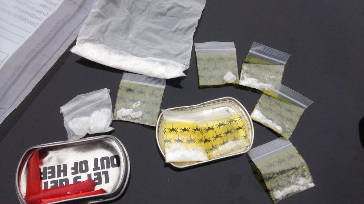 Police discovered nine bags of meth stored on Robert Kuykendall when they arrested him Sunday morning.
