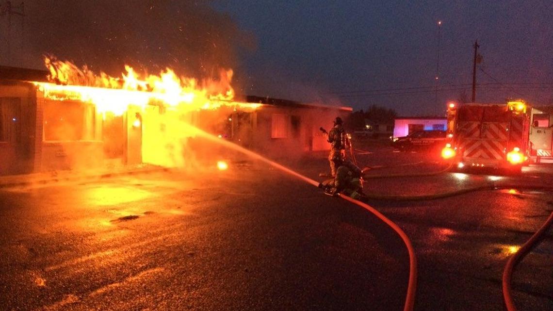 A fire destroyed a room at the Tahitian Inn in Pasco.