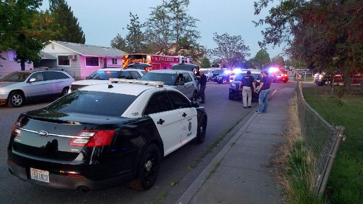 Kennewick police investigate a gang-related shooting Friday night at Eastgate Park that left one person dead and three wounded.