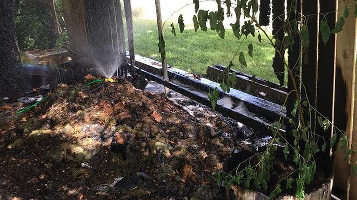 Kennewick police and fire arrived at the 600 block of South Dayton Street after a homeowner saw her fence in flames around 10 a.m., said Kennewick police. She heard several popping noises beforehand.