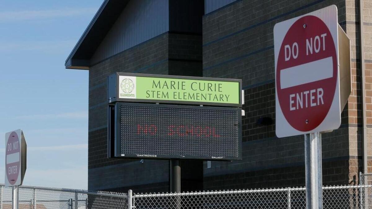 
The electronic message board outside of Marie Curie STEM Elementary School in Pasco reminds parents and students the building is during the teacher's strike.
