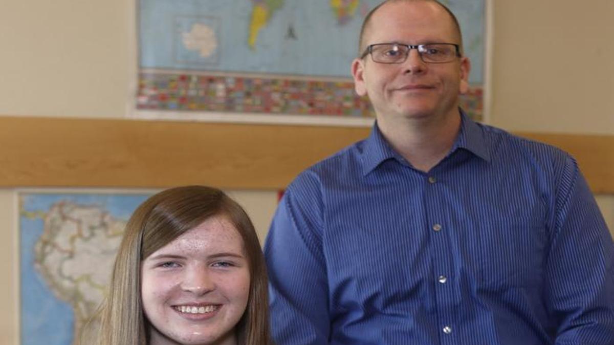 Delta High School sophomore Hannah Doyle and teacher David Blacketer are one of 15 teams chosen nationwide for the Normandy project. The team will spend a year researching the story of a fallen World War II service member and honor them with an eulogy in France.