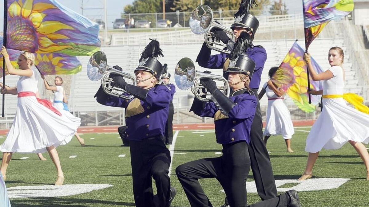 The Hanford High School marching band performed at the Cavalcade of Bands at Edgar Brown Memorial Stadium in Pasco in 2014. The event is back in Pasco on Oct. 1 for its 35th anniversary.