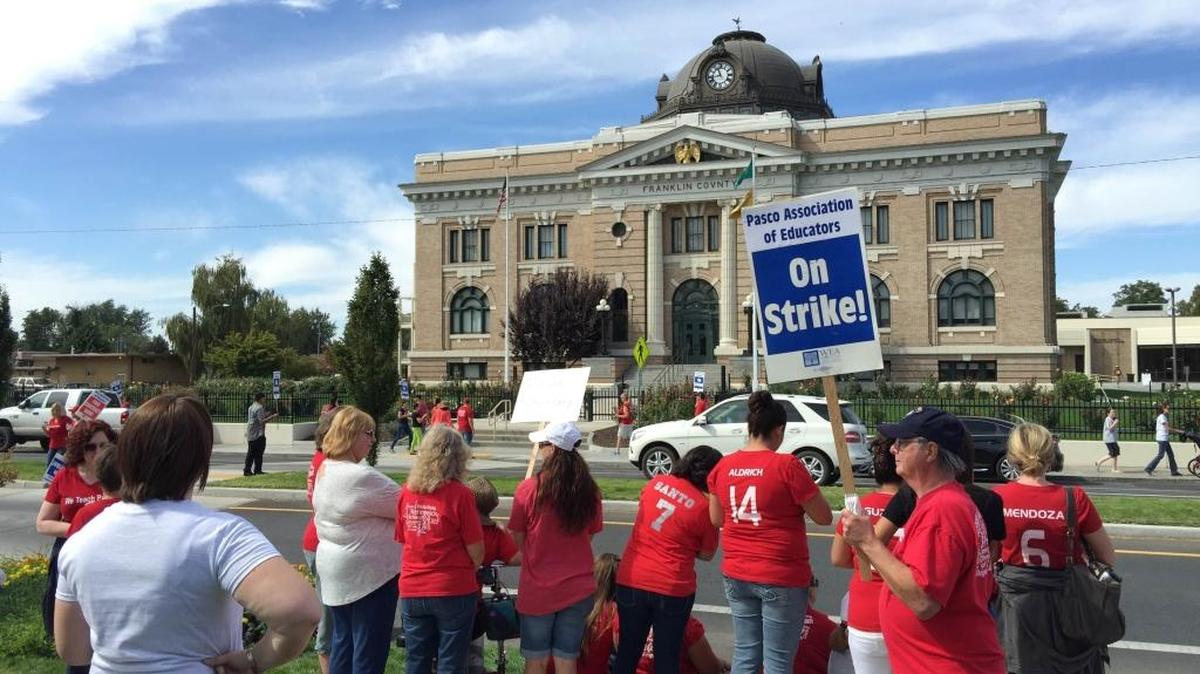 
The Pasco School District’s teachers union says there are problems in the final draft of a new contract that led the school board to stall a Tuesday night vote to approve the deal with teachers. But one union leader says he thinks the contract language can be resolved quickly.

