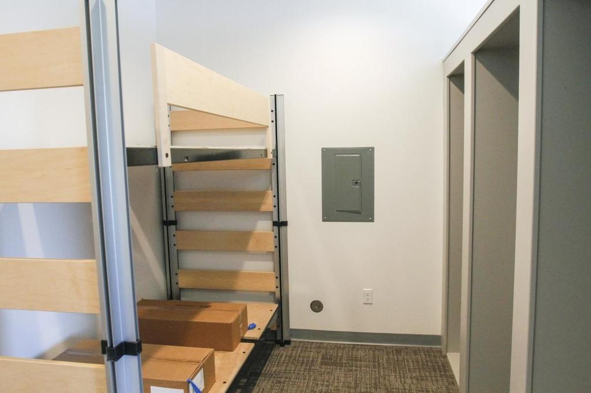 Inside a unit at Columbia Basin College’s new student residence hall in Pasco. There are 44 units containing 126 beds.