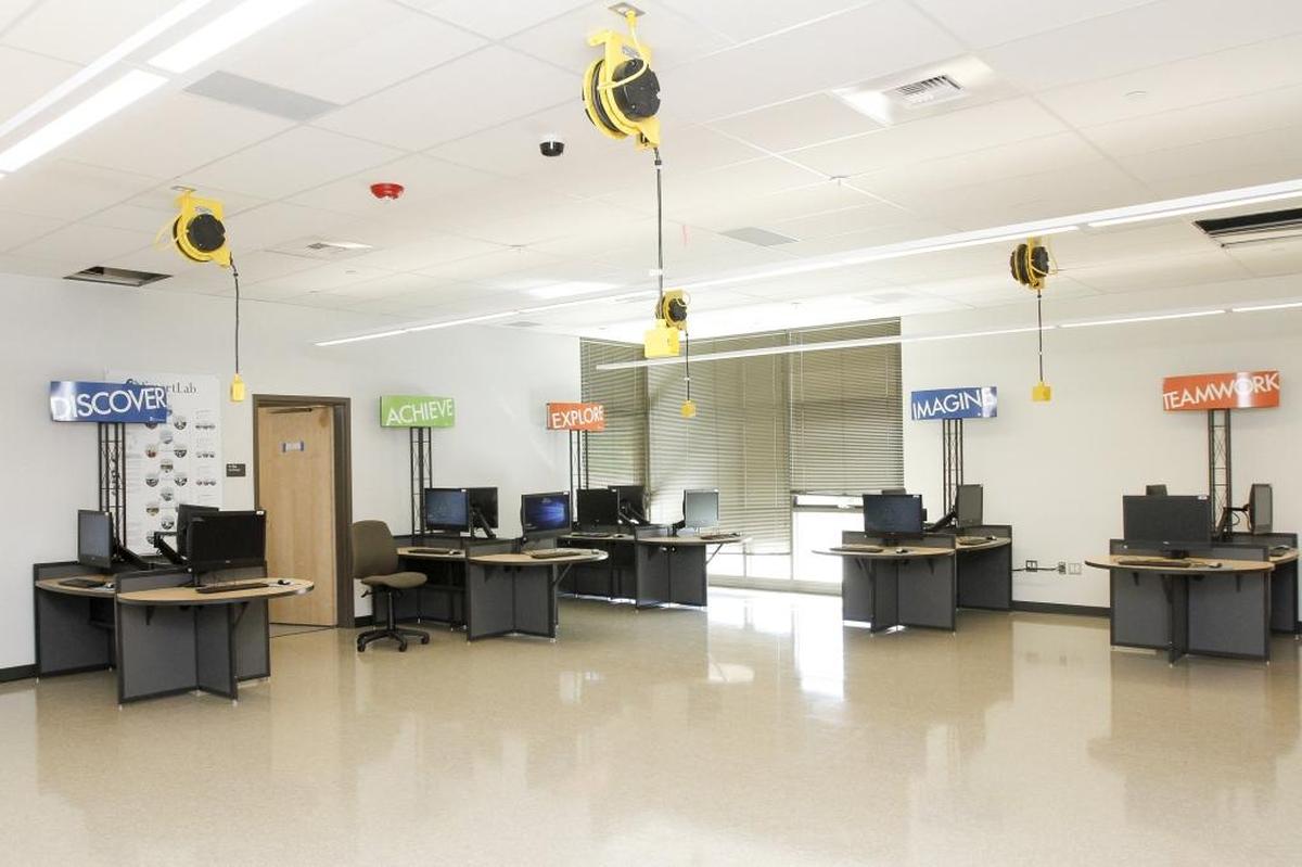 Inside a STEAM learning classroom at Leona Marshall Libby Middle School in West Richland. STEAM is a curriculum based on the idea of educating students in four specific disciplines — science, technology, engineering, arts and mathematics. The new classroom has a 3-D printer.