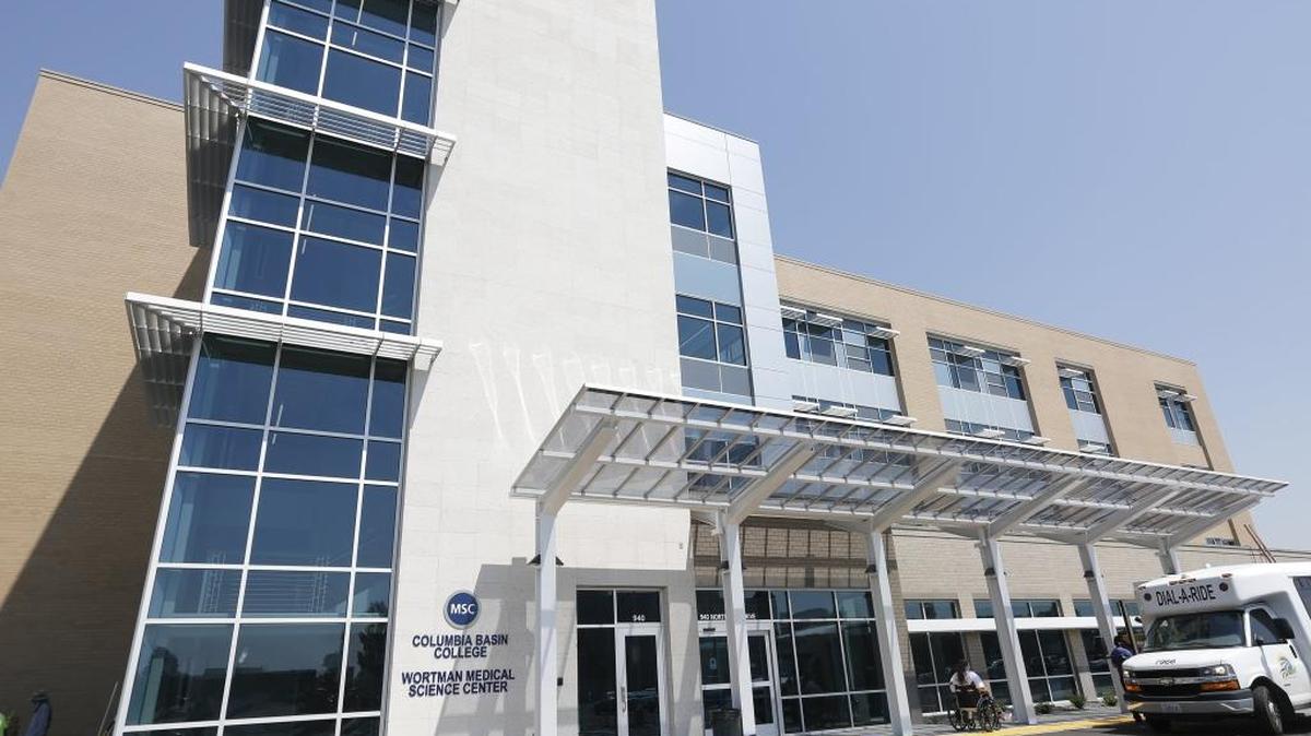 An outside shot of the new Columbia Basin College Wortman Medical Science Center in Richland.