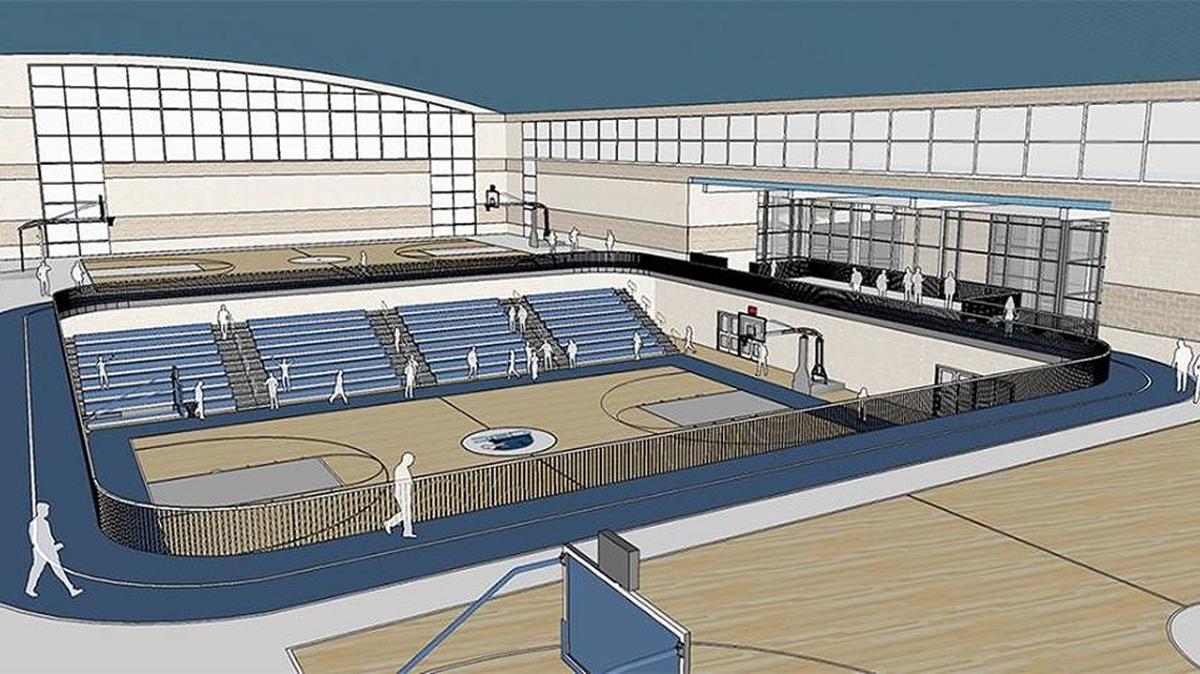 A conceptual drawling of what a remodeled varsity gym would look like.