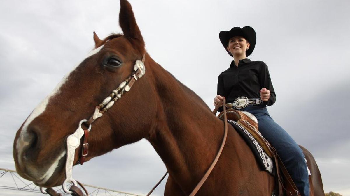 Ashley Davidson, 17, sits atop Rosa, one of three quarter horses she uses for shows and other riding events. She has placed a top rider in the Pacific Northwest in the youth category for the past four years.
