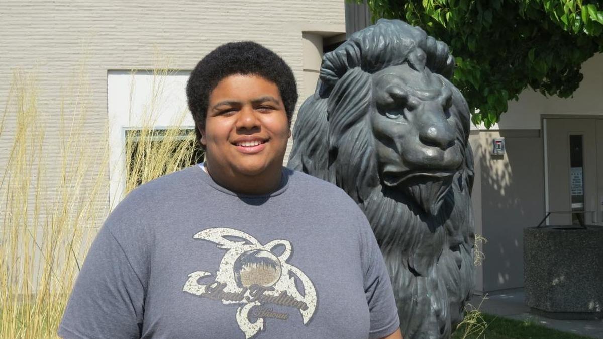 Michael Pleasant of Kennewick High School wants to become a sports broadcaster.