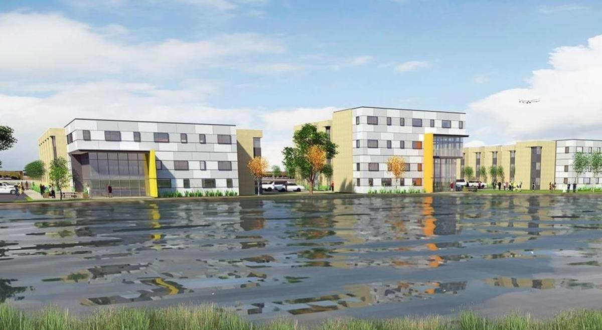 Columbia Basin College officials estimated in 2016 that two similarly sized buildings would be built in later phases depending on demand for apartment units.