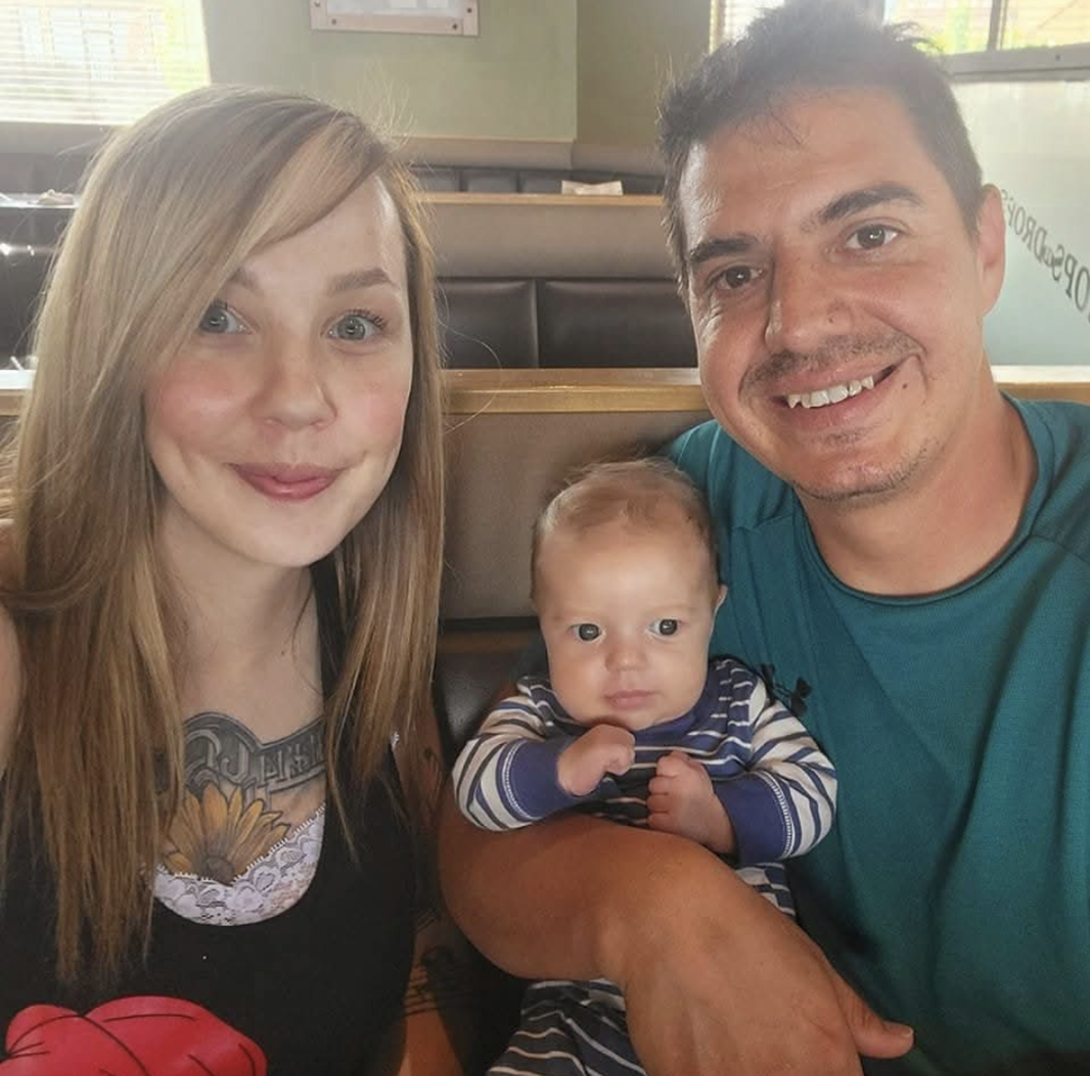 Nichole Maahs and Jon Henderson pose for a May 2023 photo with their 1-month-old son, Avery. He was diagnosed with congenial Holt-Oram syndrome, and would later suffer from a stroke caused by cardiac arrest.