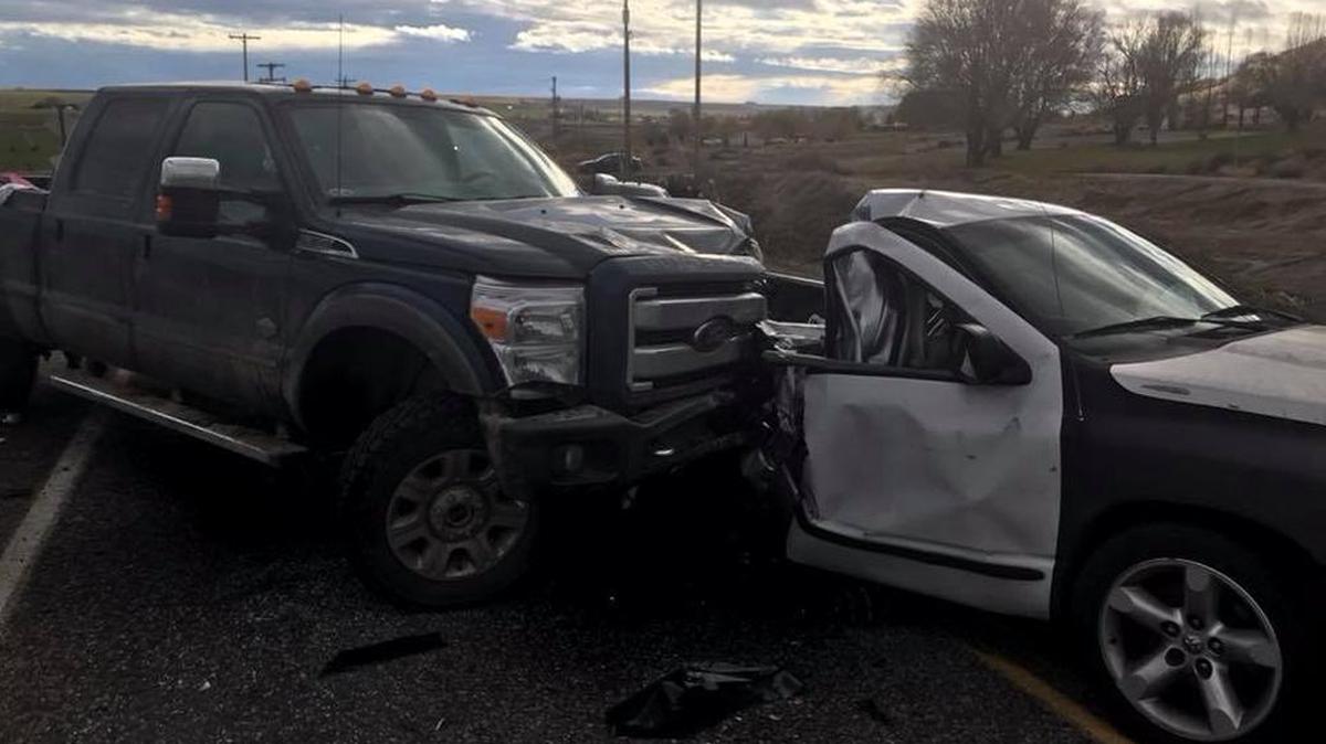 Franklin County sheriff’s deputies responded to a two-pickup collision Thanksgiving Day west of Basin City.