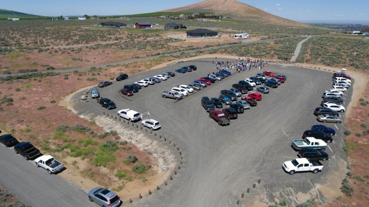 Friends of Badger Mountain and Benton County officially open the new trail on Candy Mountain off Dallas Road near West Richland on Friday.