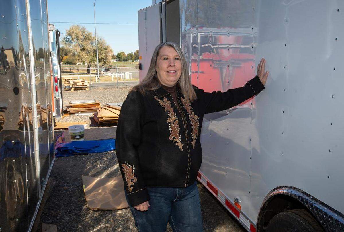 KC’s Biscuits and BBC will permanently close this week. Above, Charlotte Williams, co-owner poses next to the food truck while it was being built in 2018. 