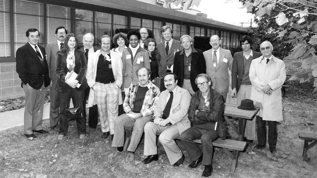Ten national energy writers toured Hanford on Oct. 29, 1978 as part of a nuclear facilities tour organized by Westinghouse Electric Corp. They came from newspapers such as the Wall Street Journal, Los Angeles Times Syndicate, and New York Times Magazine.