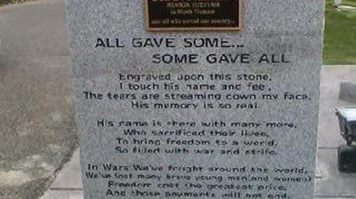 San D. Francisco monument at the Wallula Cemetery created by Nick Workman of Richland for his Eagle Scout project.