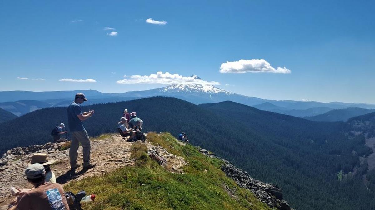 Chinidere Mountain offers a spectacular view at ever turn, including this look at Mt. Hood.