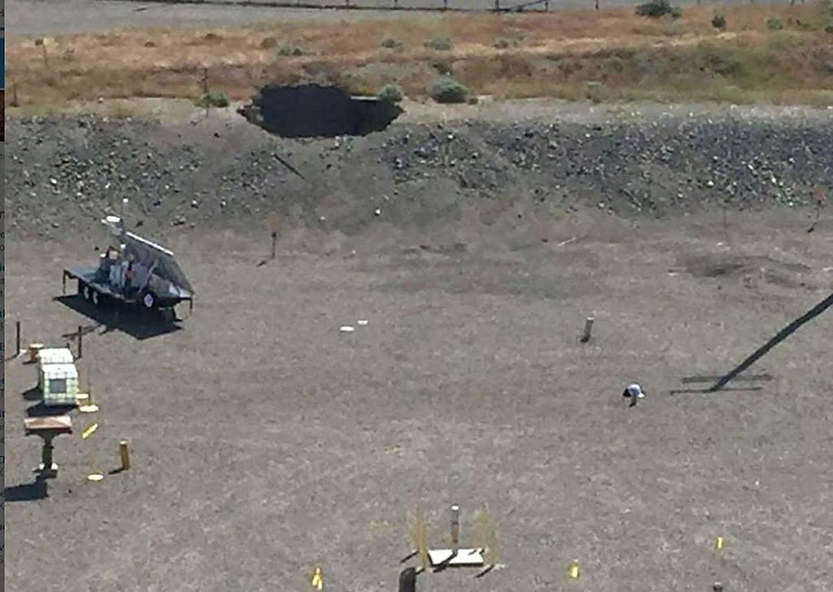 The 2017 breach in the first Hanford tunnel near the PUREX facility was initially filled with a sand and soil mixture to prevent releases of radioactive contamination into the atmosphere. The hole was then filled with a cement-like grout to stabilize it more.
