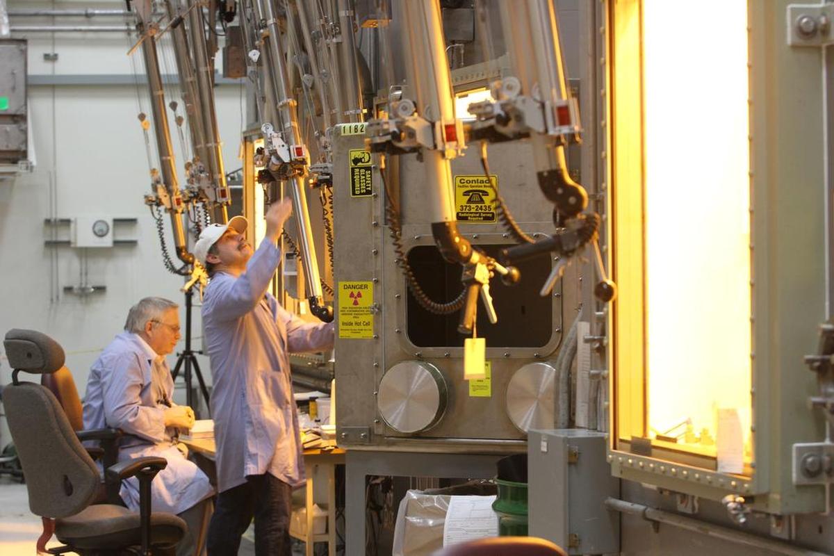The 222-S Laboratory at the Hanford nuclear reservation has 11 radiation hot cells for working with highly radioactive samples of waste.
