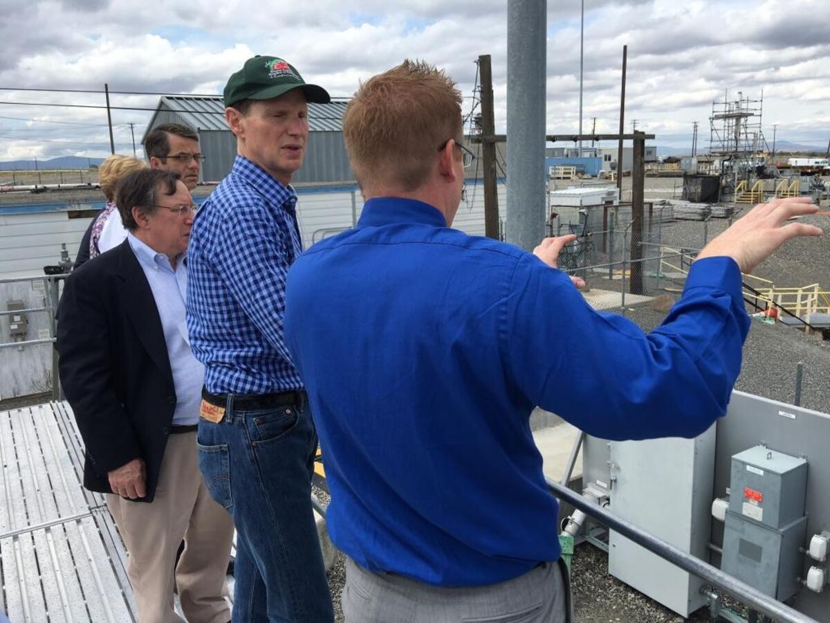 Sen. Ron Wyden, D-Ore., is shown on one of several visits to Hanford .