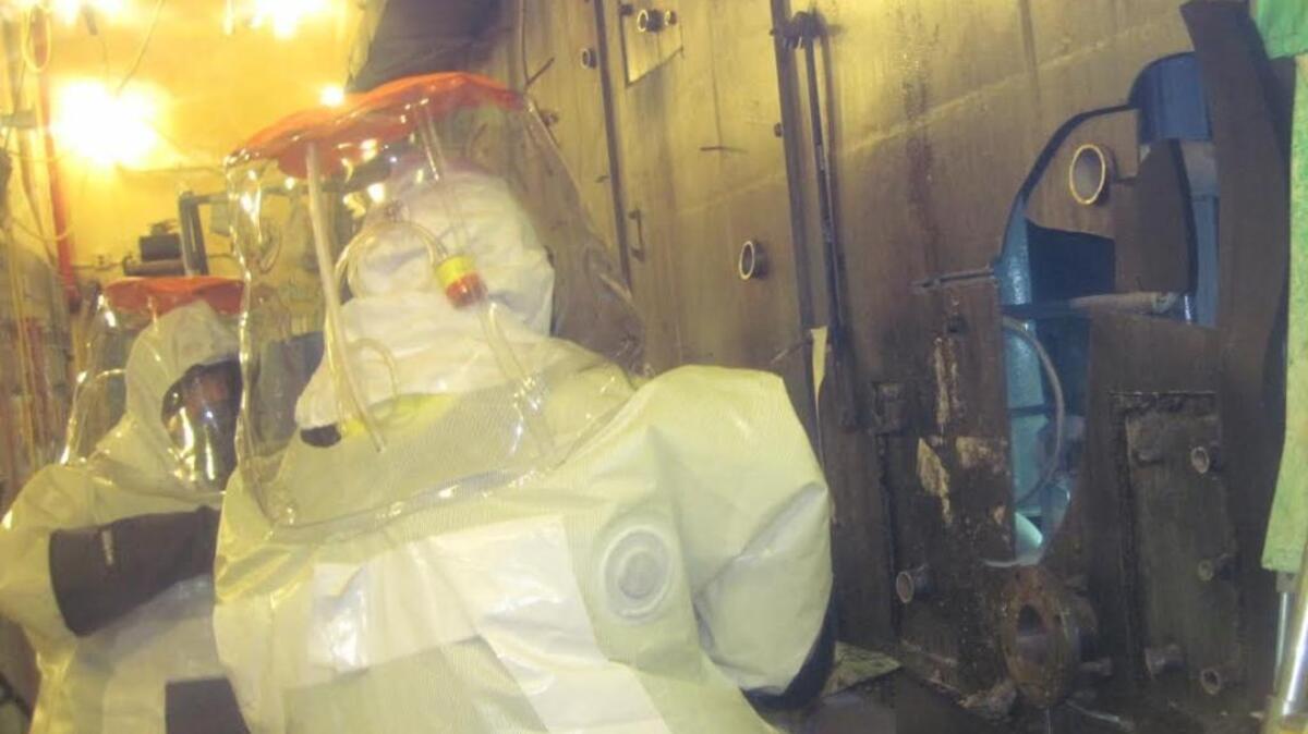 Hanford workers have been wearing air-filled protective suits in some high-hazard areas of the Plutonium Finishing Plant.