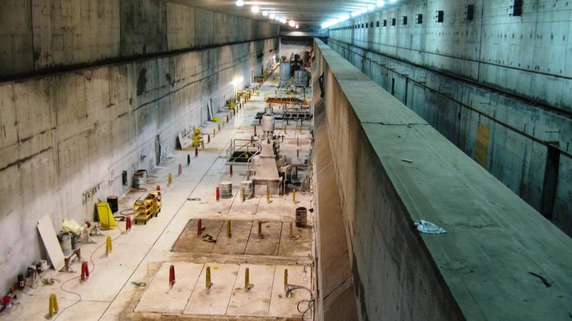 The canyon of Hanford’s U Plant, one of five large processing plants at Hanford, is shown after the canyon floor was cleaned out in 2010. New deadlines cover its demolition.