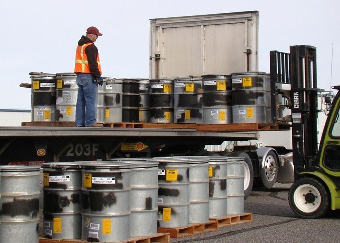 Hanford waste is prepared for shipment to Perma-Fix Northwest in Richland for treatment.