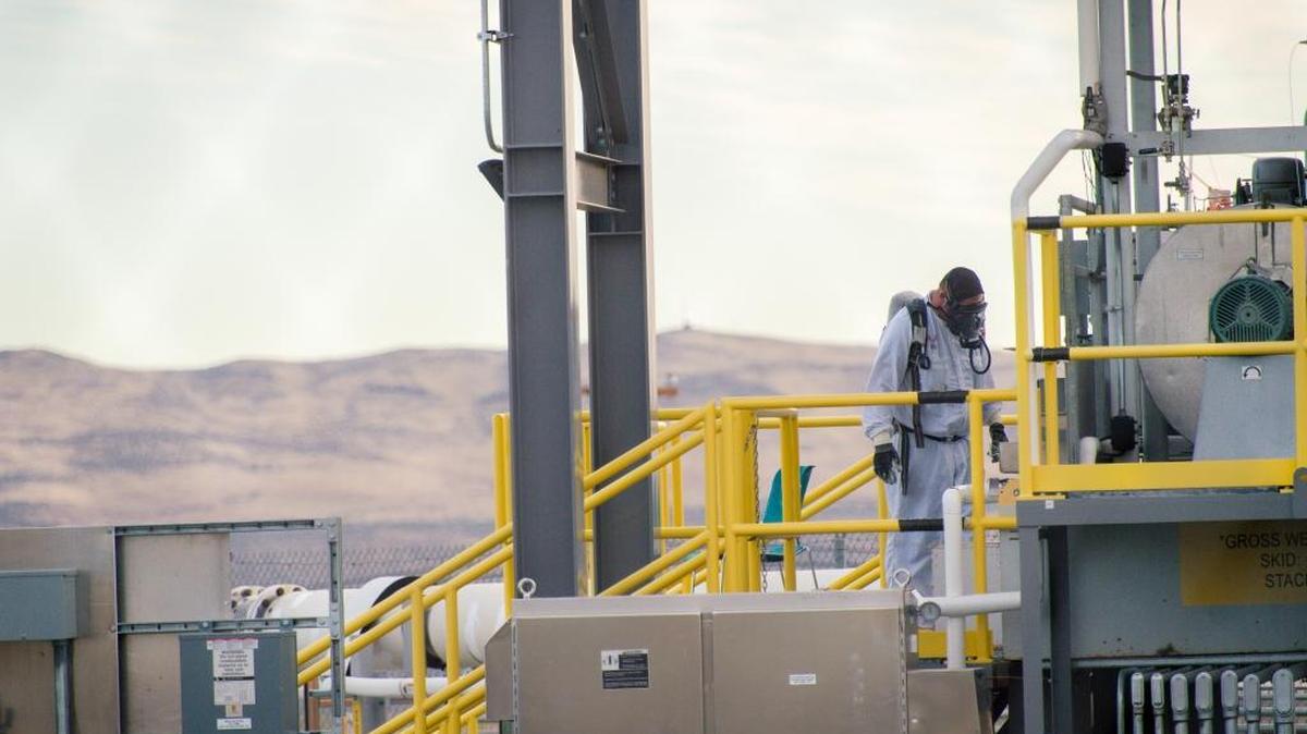 Hanford nuclear reservation workers are required to use supplied air respirators inside the fence lines of Hanford tank farms.