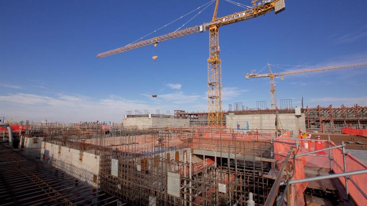 Concrete and rebar walls are installed at the top of the High Level Waste Facility of the vitrification plant at the Hanford nuclear reservation. A proposed Senate budget would provide an additional $25 million in fiscal 2018 for work on the building.