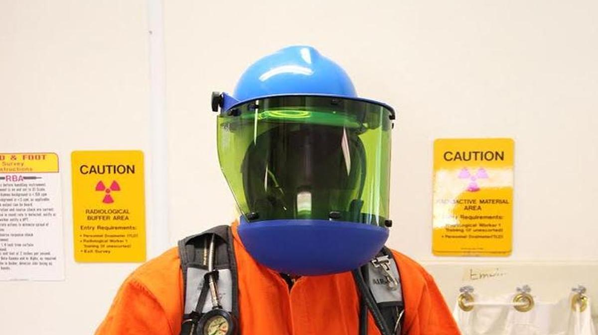 Tank farm workers can use a newly developed face shield to protect against an arc flash while they are wearing respirators to protect against chemical vapor exposure.
