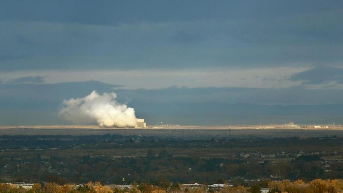 Water vapor billows from the Columbia Generating Station, a nuclear power plant near Richland, on a cold day this winter.