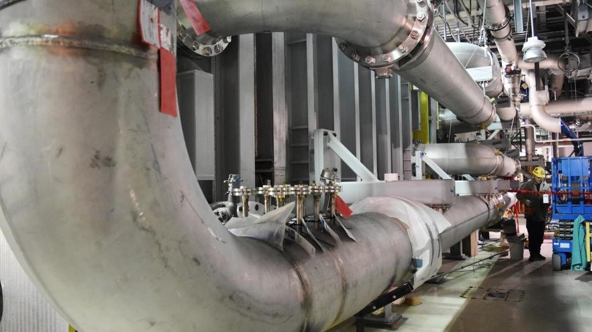 Piping for the complex air-filtration system at the Hanford vitrification plant’s Low Activity Waste Facility is among more than $4 billion in purchases made for the plant.