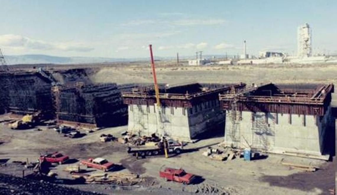 In the late 1980s four vaults were built at Hanford to hold low-activity radioactive waste in a concrete-like mixture. The plan was dropped as the estimated number of vaults increased to more than 200.