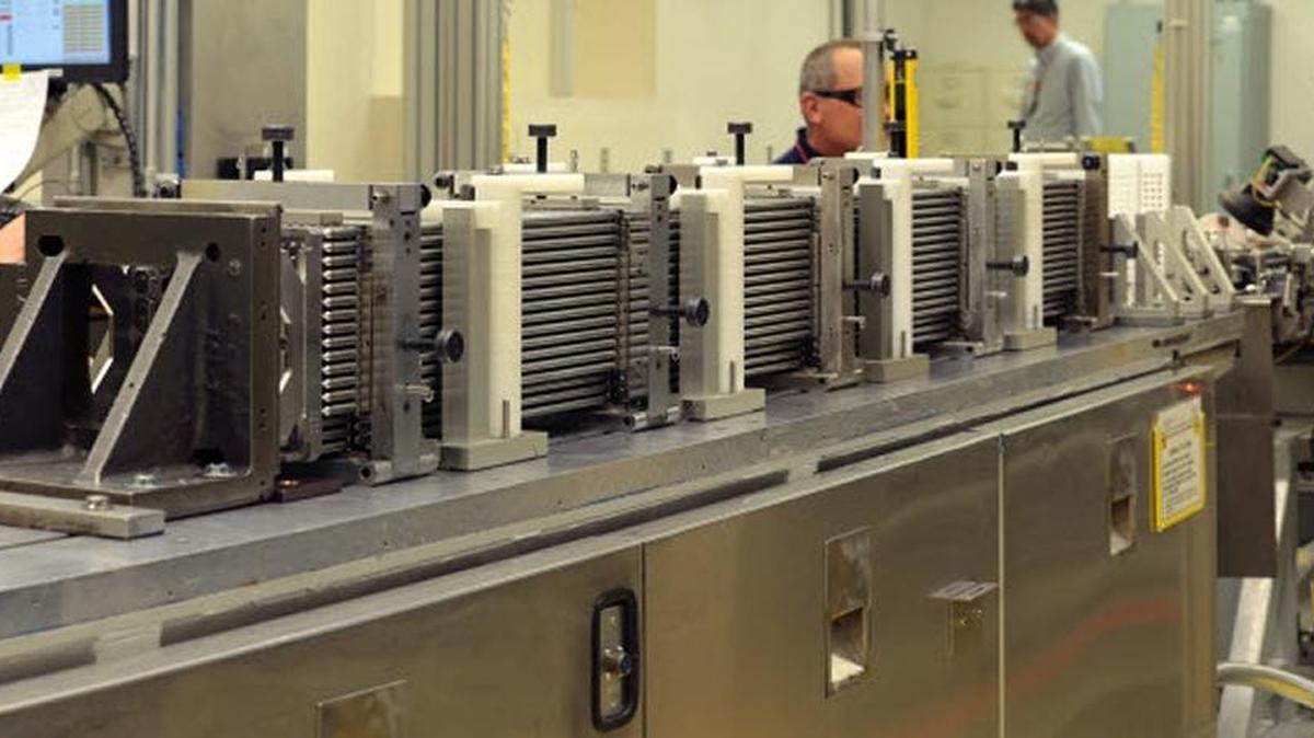 A NuScale fuel assembly is put together at the Areva fuel manufacturing plant in Richland.