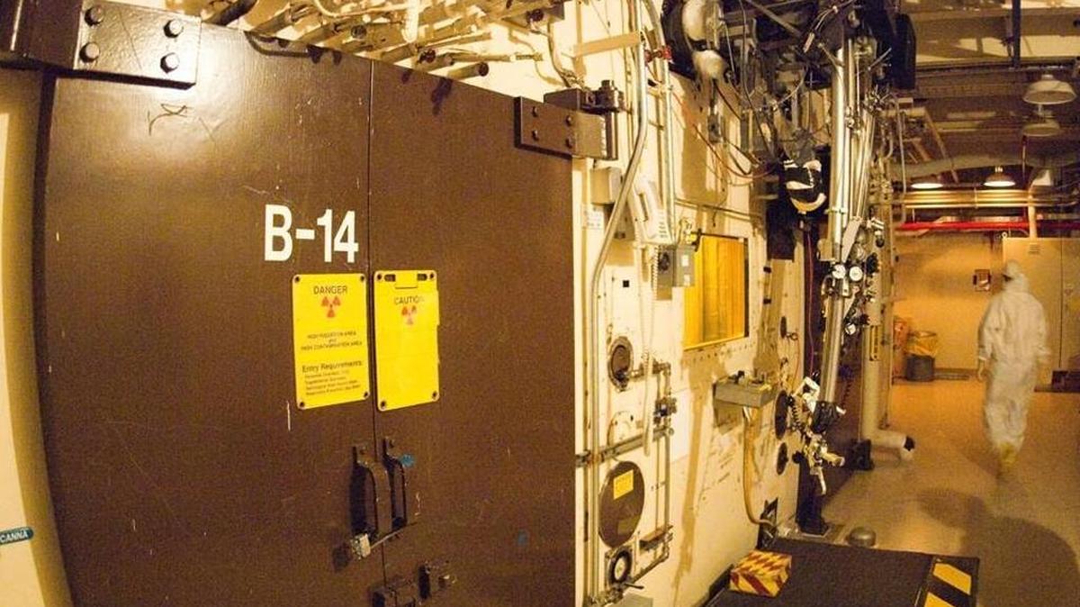 B Cell, the hot cell where the leak happened, is seen from within the 324 Building.