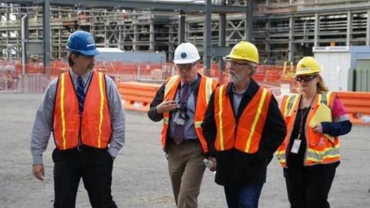 Rep. Dan Newhouse, third from left, tours the Hanford vitrification plant.