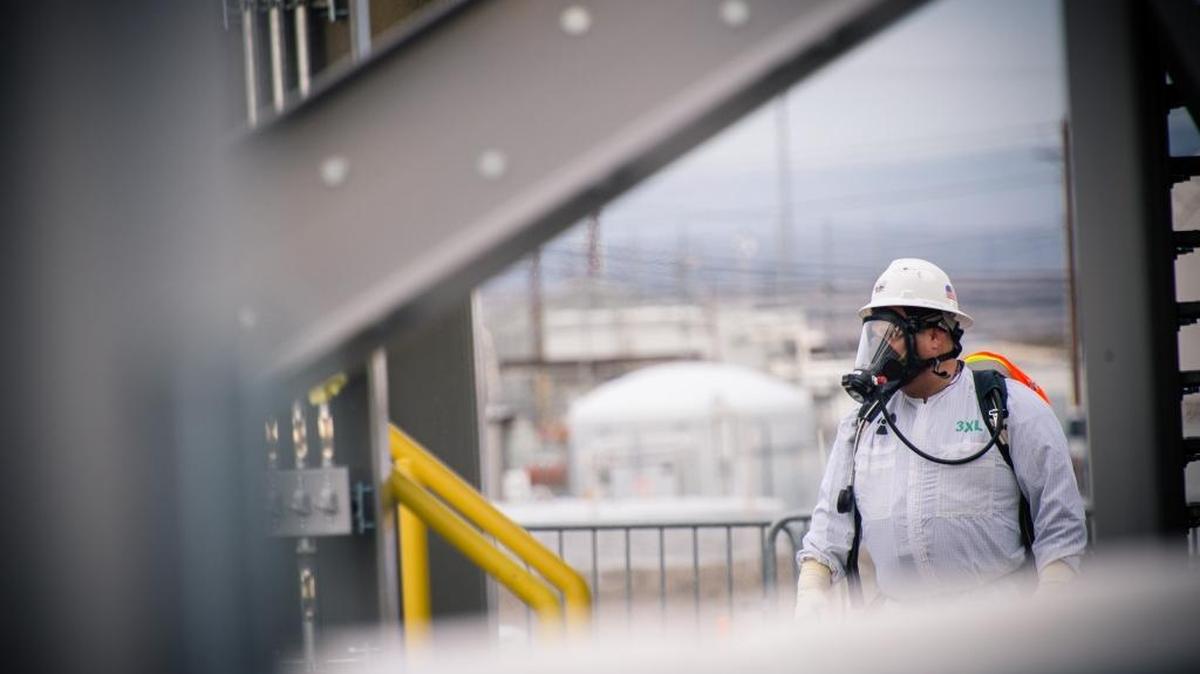 Hanford workers now are required to wear supplied air respirators for most work within the Hanford tank farms as protection against chemical vapors.