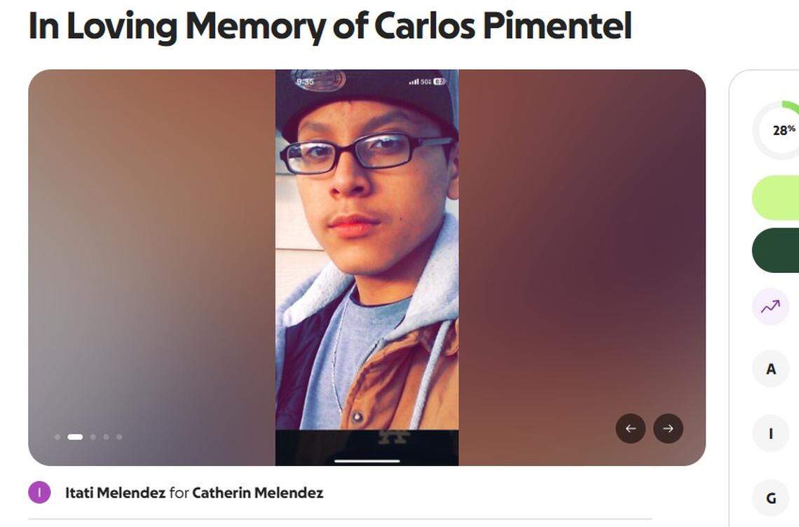 Carlos Pimentel was found dead in the trunk of his car in Pasco, said his family.