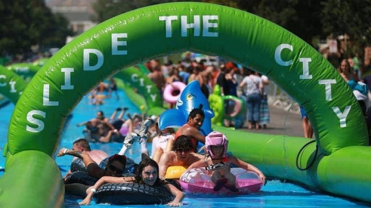 Slide the City plans to try again this summer to turn Lee Boulevard into a three-block-long water slide.