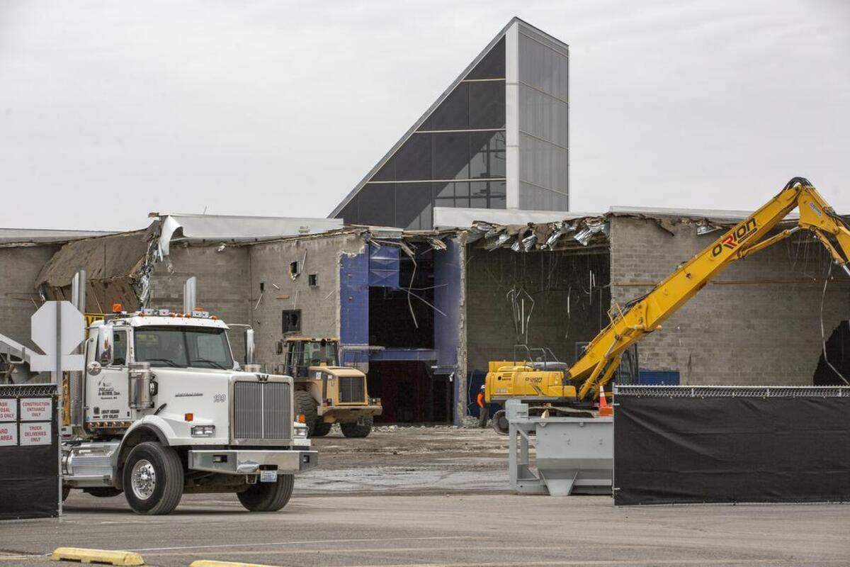 Demolition crews are tearing down the former movie theater at Columbia Center mall to make room for a Dick’s Sporting Goods, that's expected to open in fall 2019.