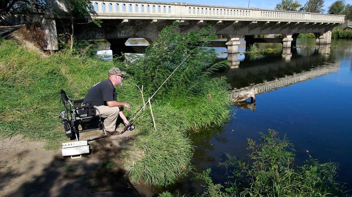 Free Fishing Weekend in Washington state for 2024 is June 8-9. Shown is a fishing spot just upstream of the closed bridge on the Walla Walla River.