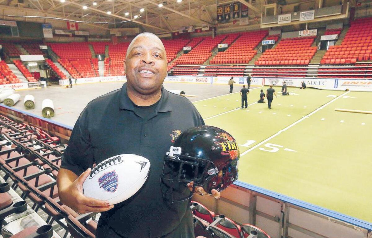Kinshasa Martin owns the Tri-Cities Fire indoor football team. The season opener is Saturday.