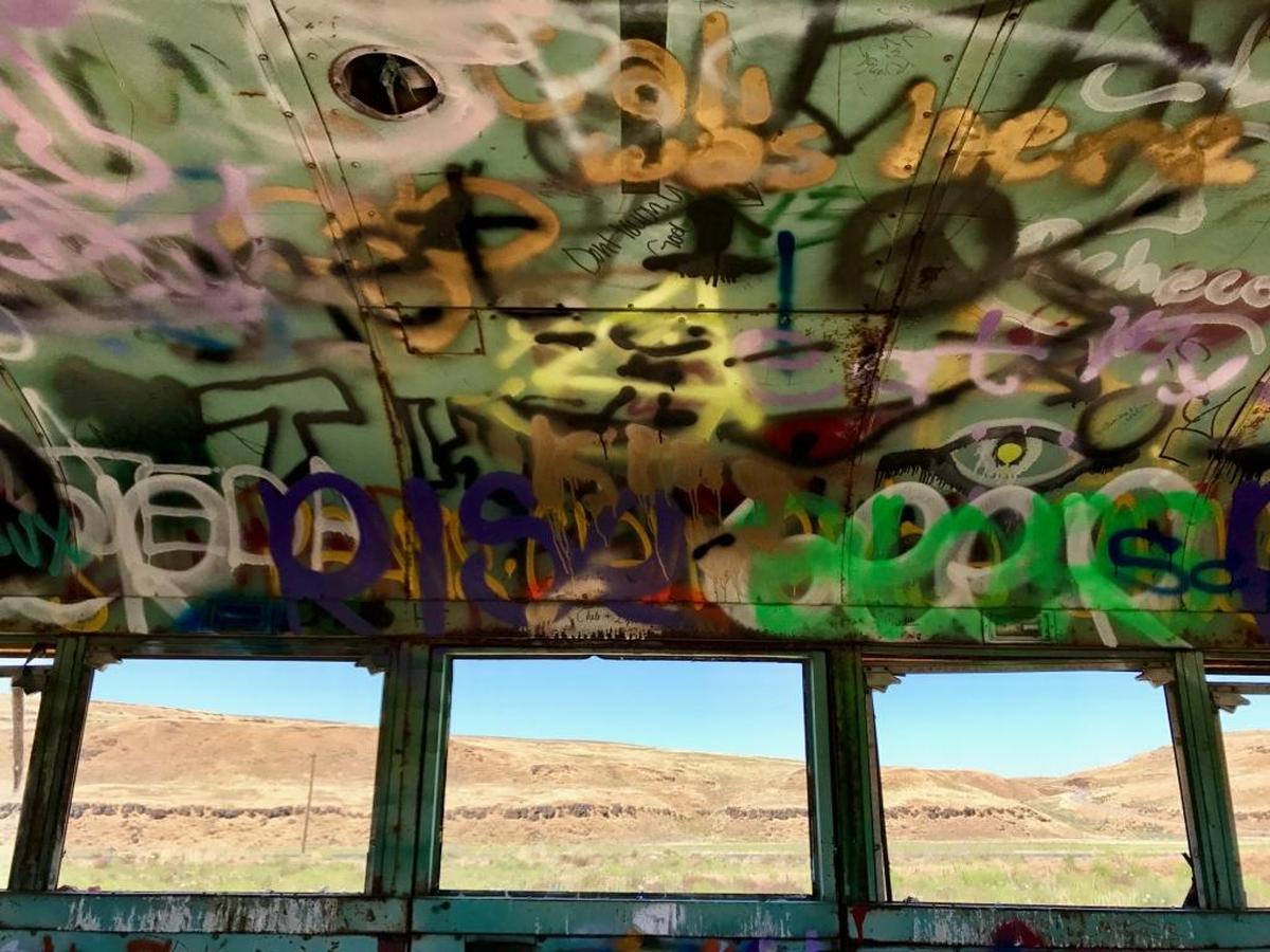 #ThatNWBus has been moved to a new home in Washtucna, but will be available again in a few months for a fresh coat of graffiti and more photos.