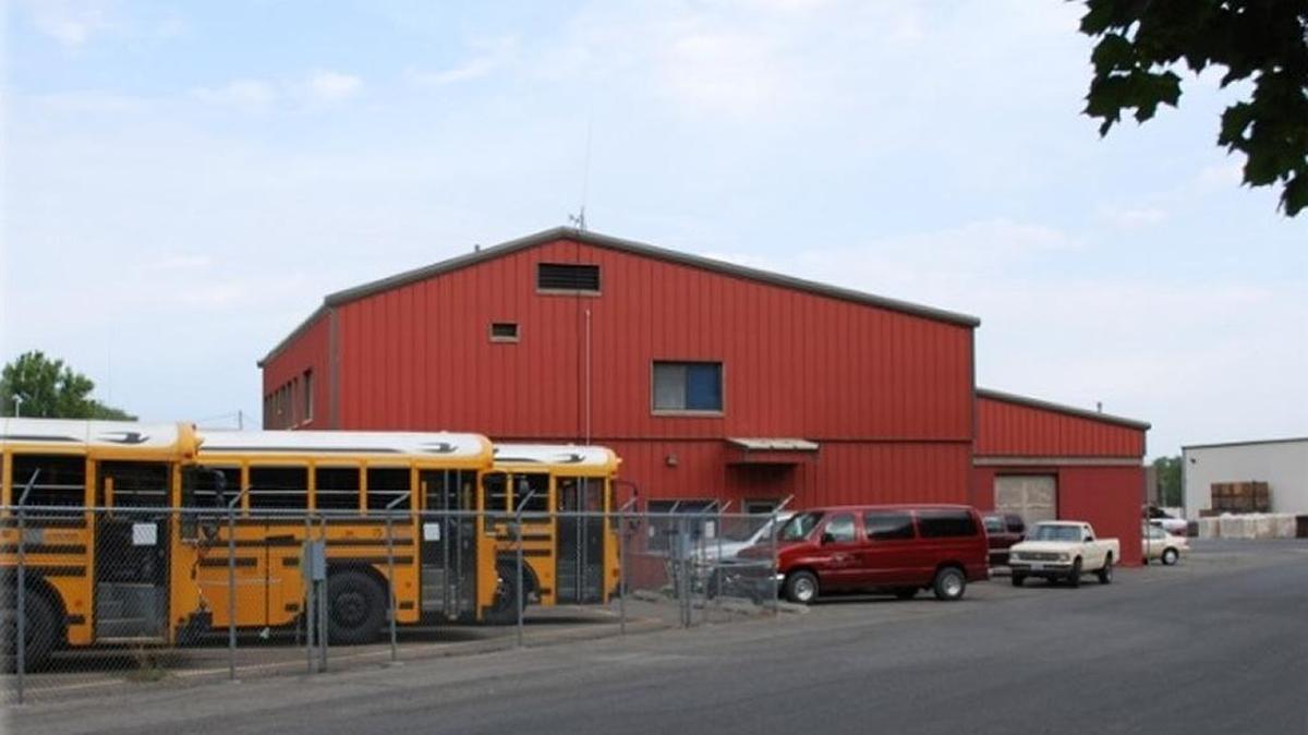 A Prosser school bus left on its route this morning and the right front tire slid off the road.