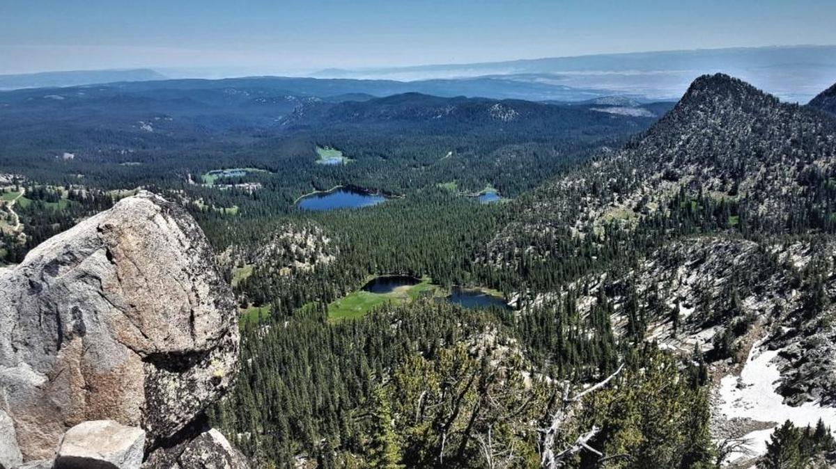 The Lakes Lookout offers spectacular views of Hoffer Lake and Anthony Lakes. The area is a popular destination for locals and travelers visiting Eastern Oregon.