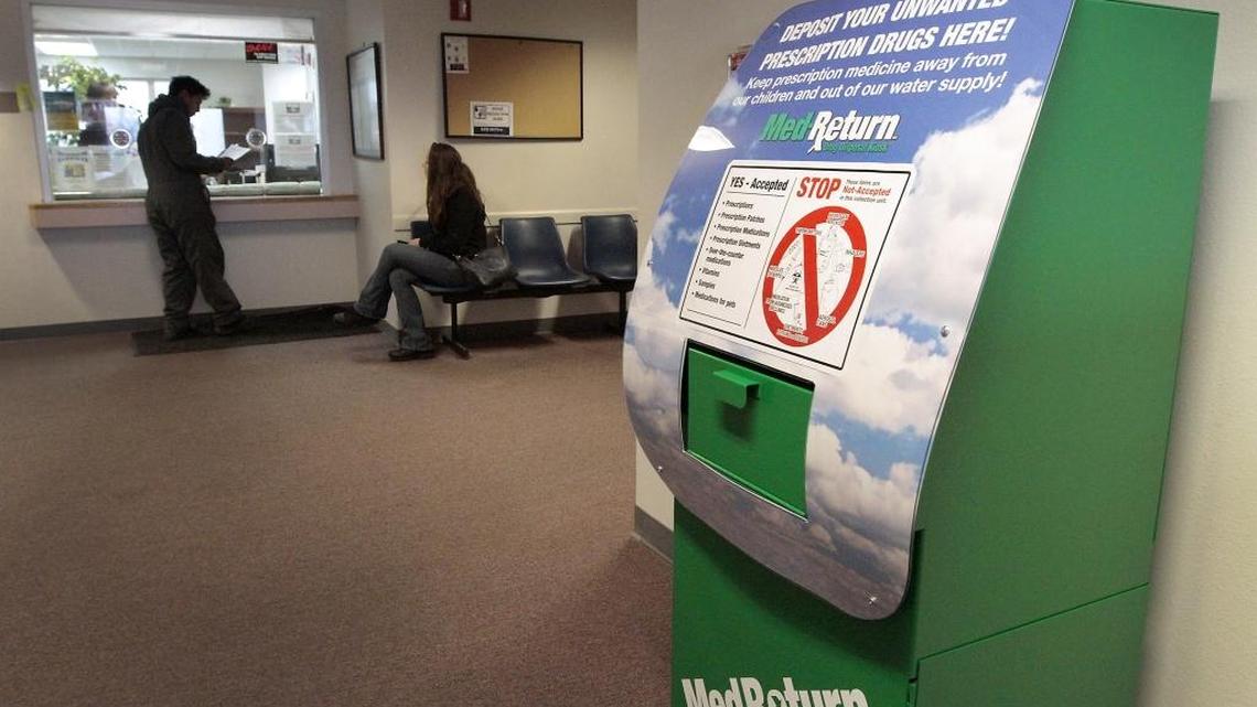 A permanent prescription drug collection bin was recently installed in the Pasco Police Department lobby at Pasco City Hall. Access is available during regular business hours. There are some restrictions on what can be dropped off but most medications, vitamins and pet medications are accepted. Thermometers, needles, inhalers, aerosol cans, liquids and medication are not allowed. For more information, call Pasco police at 509-545-3421. The West Richland Police Department also has a permanent drop-off bin in its lobby.
