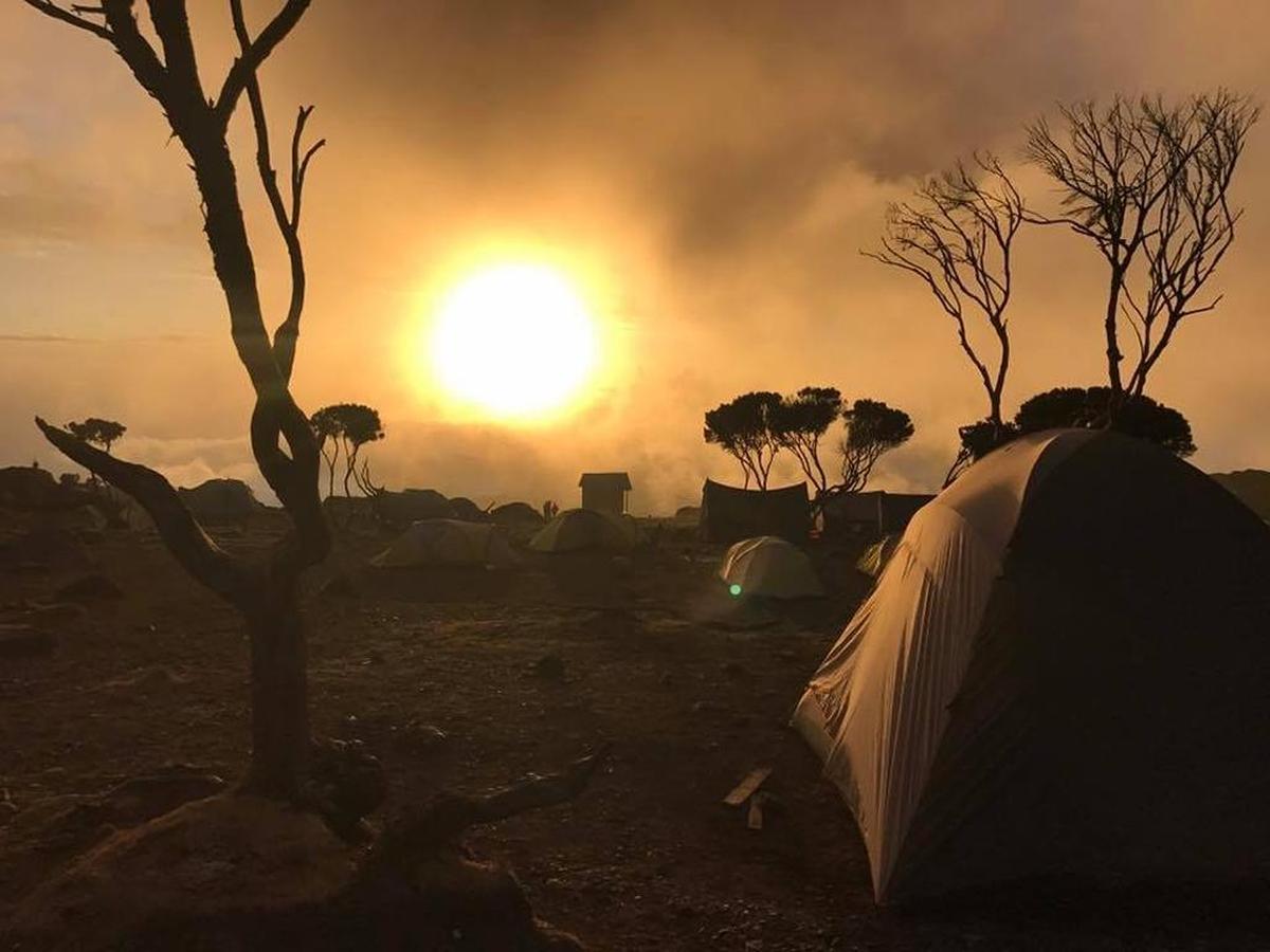Tri-City Herald reporter Sara Schilling and EarthFix/Northwest Public Radio reporter Courtney Flatt climbed Mount Kilimanjaro with a group of friends in October, reaching the summit on the morning of Oct. 9. The climb took six days. This photo shows Shira Camp, on the Machame route, at sunset.