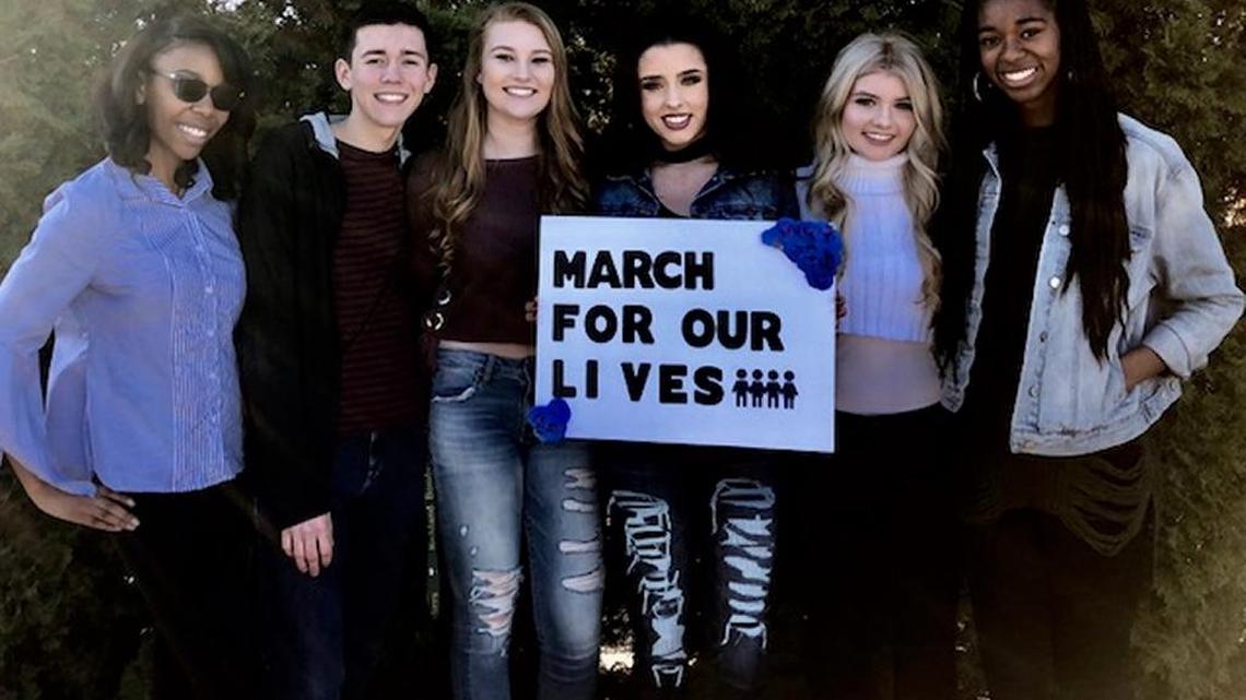 Richland High School organizers pose for a photo for their upcoming march.